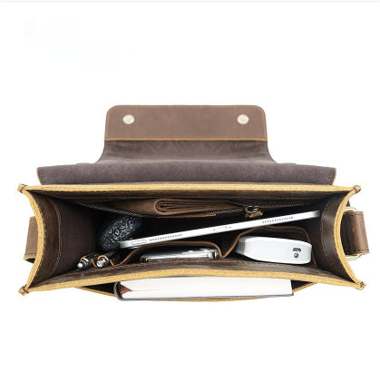 Bolsa Crossbody de Cuero Genuino para Hombre, Estilo Vintage Retro - Image 11