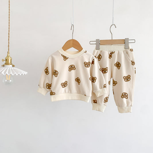 Conjunto de Ropa para Bebé Suéter de Algodón con Osito Cartoon