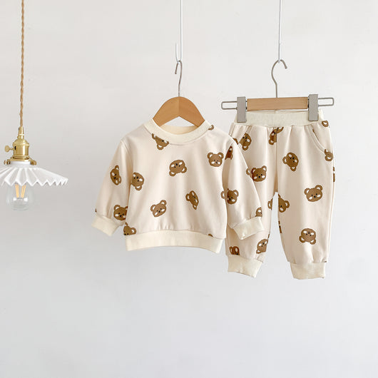Conjunto de Ropa para Bebé Suéter de Algodón con Osito Cartoon