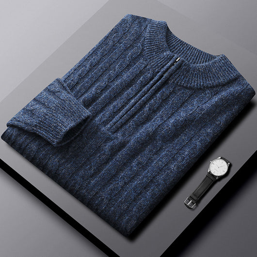 Suéter de Cachemira para Hombre con Cuello Cremallera - Abrigo Grueso y Cálido - Image 13