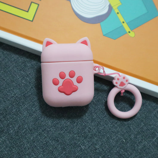Funda Protectora para Auriculares con Diseño de Patitas de Gato en Relieve
