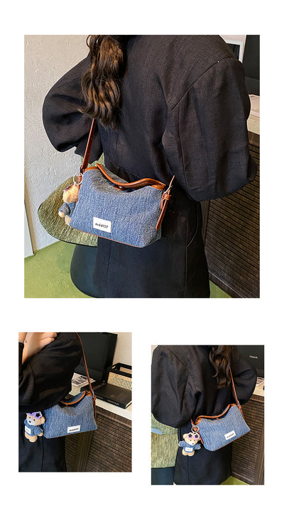Bolsa Retro de Mezclilla para Commuter - Crossbody Casual Versátil - Image 15