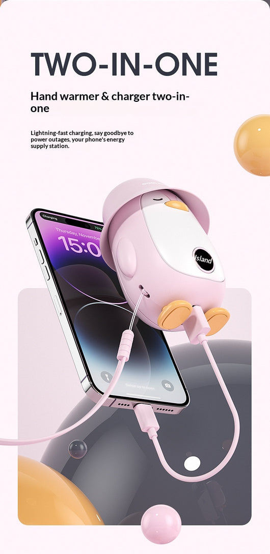 Calentador de Manos Pingüino con Pantalla Digital y Batería Portátil - Image 14