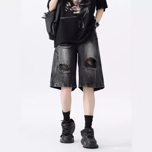 Shorts de Mezclilla Desgastados con Estilo Vintage