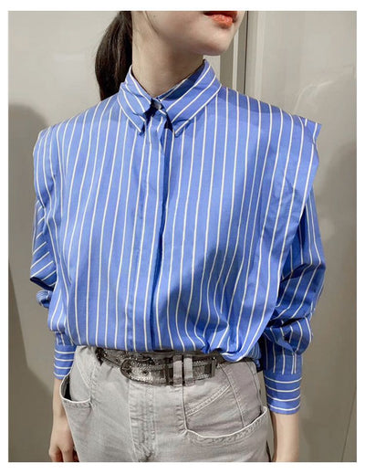 Blusa Holgada de Hombros Anchos para Mujer - Image 11