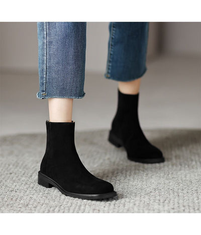 Botas Retro Francesas de Tacón Grueso y Punta Cuadrada para Mujer - Image 19