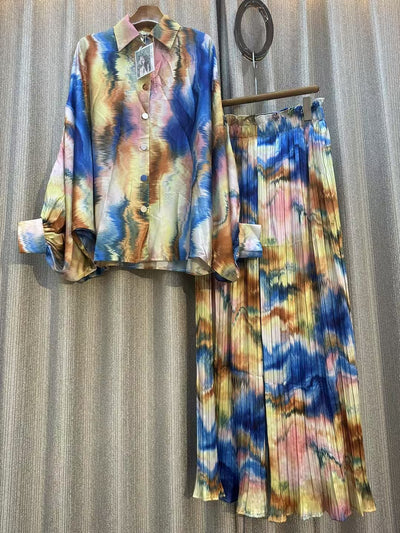 Conjunto de Dos Piezas: Blusa Estampada Personalizada + Pantalón Ancho de Cintura Alta - Image 59