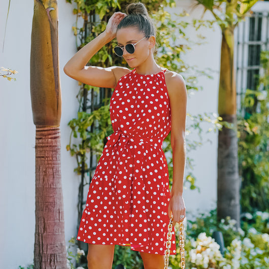Vestido Elegante de Chifón con Lunares para Mujer - Image 24