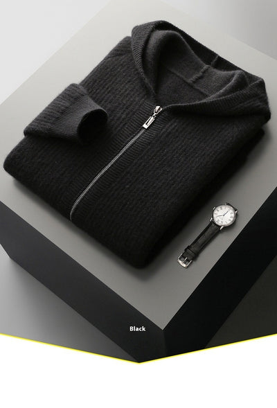 Cardigan con Capucha de Lana Gruesa para Hombre - Corte Holgado y Casual - Image 16