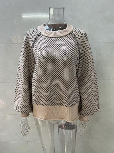 Suéter Tejido Jacquard Cuello Redondo para Otoño e Invierno - Image 13