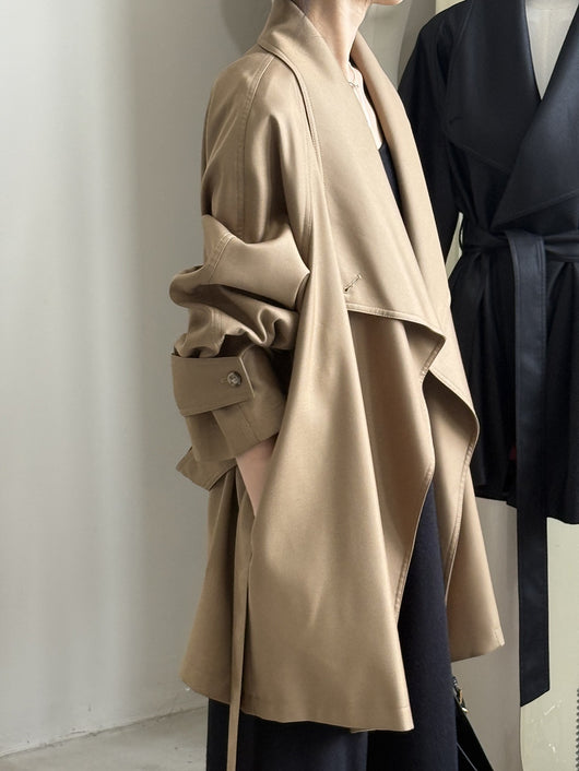 Chaqueta Cortavientos Suelta con Solapa Ancha para Mujer - Colección Otoño - Image 13