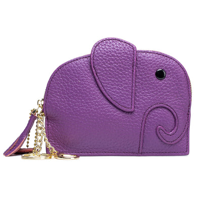 Monedero de Cuero Genuino Elefante Lindo - Cartera Mini Creativa - Image 7