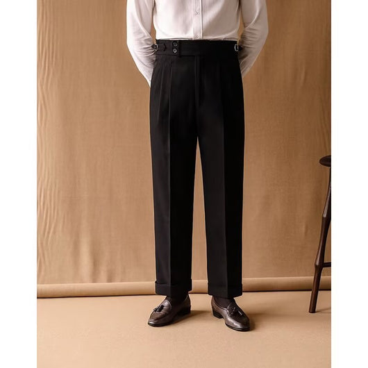 Pantalones de Invierno Rectos Cintura Alta para Hombre con Hebillas Parisinas - Image 5