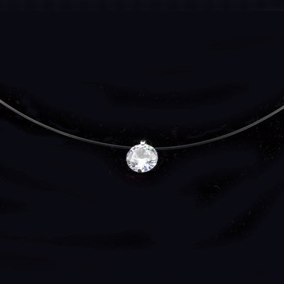 Collar de Hilo Transparente Cadena Clavícula Simple - Image 9