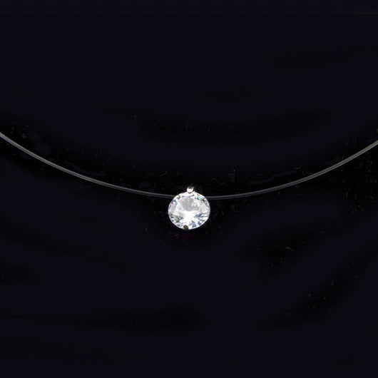 Collar de Hilo Transparente Cadena Clavícula Simple - Image 9