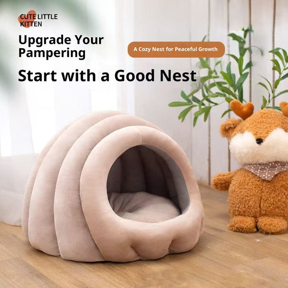 Cama Nido para Gatos Cerrada de Cuatro Estaciones
