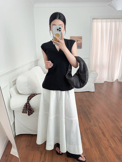 Traje Falda Blusa Sin Mangas Mujer Casual Elegante - Image 15