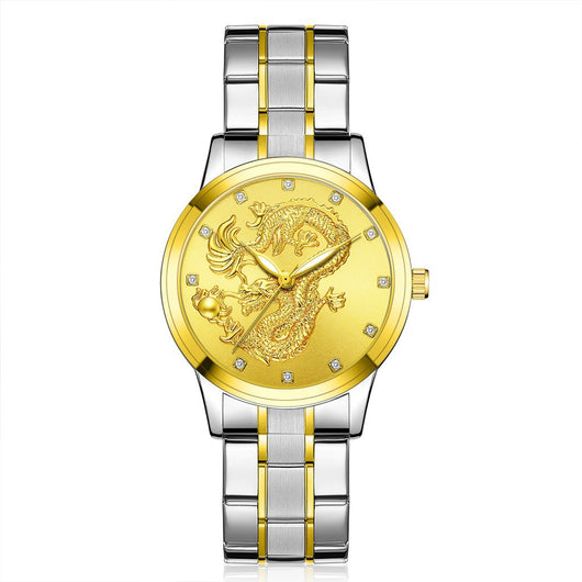 Reloj Dragon Dorado Acero Inoxidable Cuarzo - Image 12