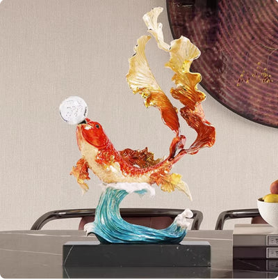 Ornamento Koi Saltando la Puerta del Dragón - Estilo Chino Contemporáneo - Image 4