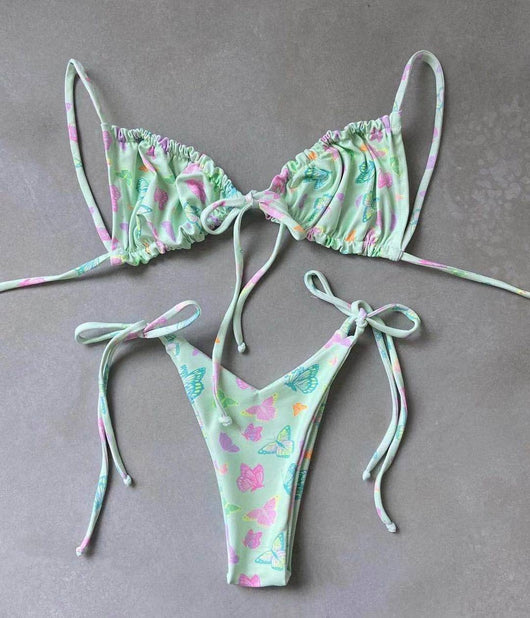 Bikini Deportivo de Tiras Ajustables en Color Sólido - Image 22