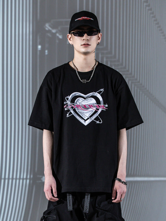 Playera Suelta con Estampa Love Metal para Parejas - Image 9