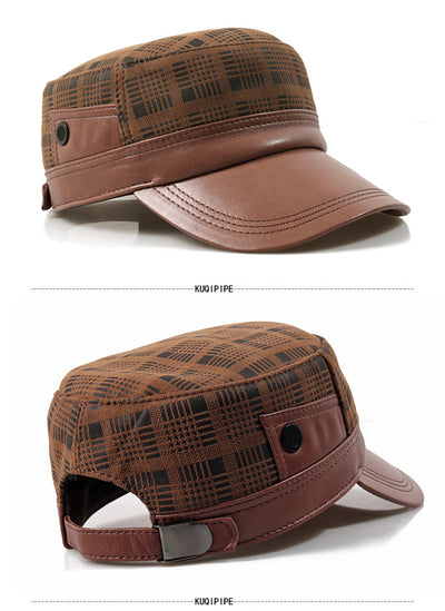 Gorra Newsboy de Piel de Oveja para Hombre con Visera Plana - Image 3