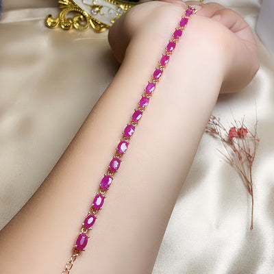 Pulsera de Plata 925 con Rubí Natural Estilo Retro - Image 8