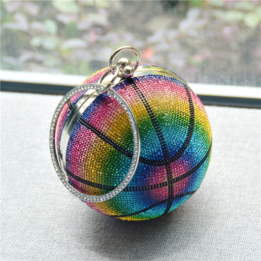 Bolso de Fiesta con Diseño de Baloncesto y Cristales Brillantes - Image 8