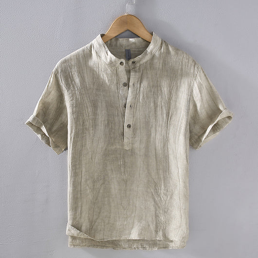 Camisa Casual de Lino Retro Estilo Japonés para Hombre - Image 7