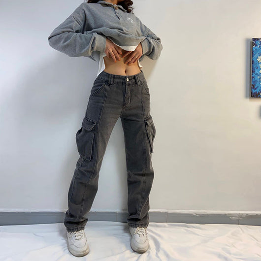 Jeans Casuales Multibolsillos con Efecto Desgastado - Image 12