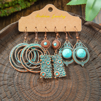 Aretes Geométricos Bohemios con Borlas Vintage para Mujer - Image 9