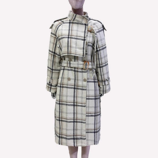 Abrigo Largo de Lana para Mujer - Otoño e Invierno
