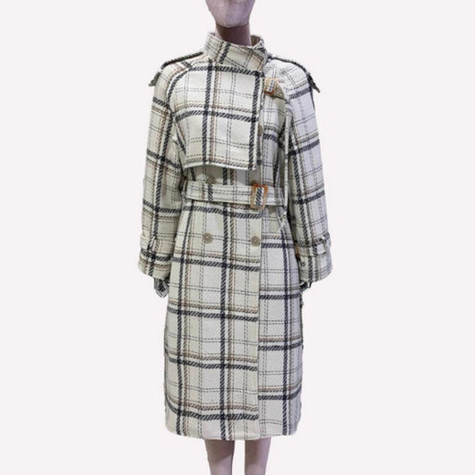 Abrigo Largo de Lana para Mujer - Otoño e Invierno
