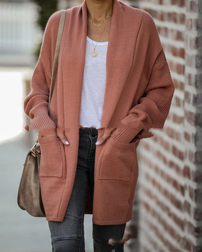 Cardigan Suéter Mujer Mangas Murciélago Abrigo Invierno - Image 7