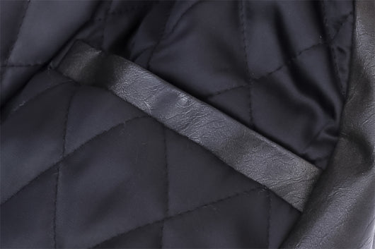 Abrigo de Cuero Acolchado con Bordado Floral para Hombre - Image 7