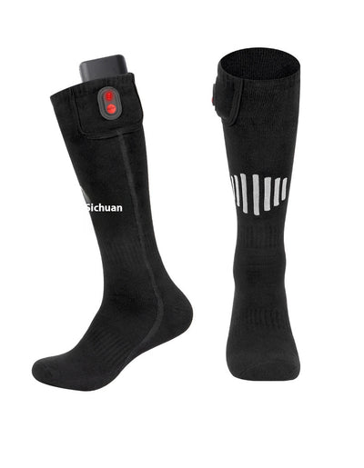 Calcetines Térmicos de Algodón Puro con Calefacción Eléctrica para Esquí - Image 26