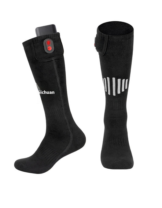 Calcetines Térmicos de Algodón Puro con Calefacción Eléctrica para Esquí - Image 26