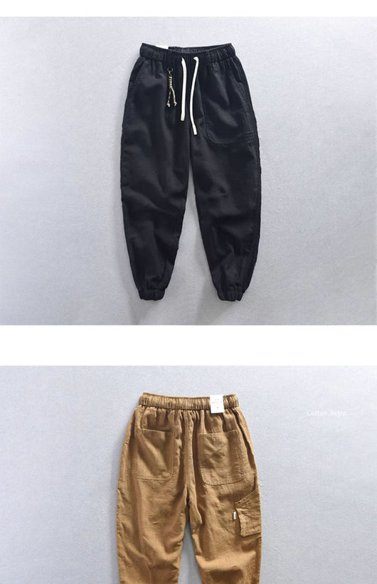 Pantalones Cortos Casuales de Algodón y Lino Relajados para Hombre - Image 16