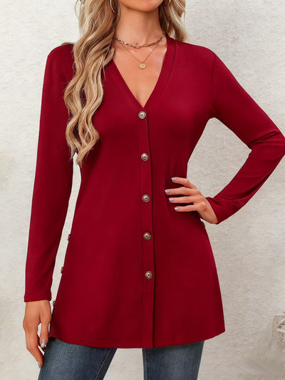 Cardigan Tejido Largo Casual con Botones Múltiples - Image 17
