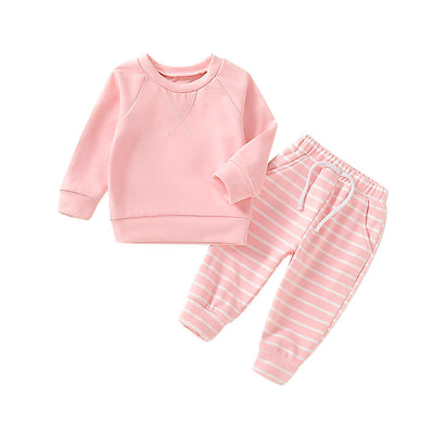 Conjunto de Pijama para Bebés Niños y Niñas - Sudadera y Pantalón Rayado (3-18 Meses) - Image 4