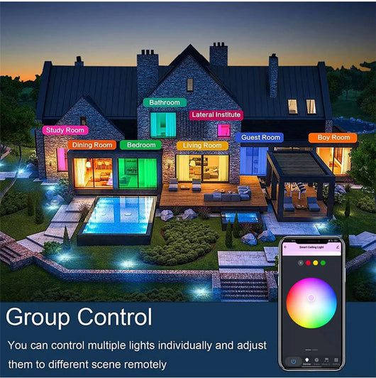 Lámpara de Techo Inteligente WiFi con Diseño Graffiti Colorido para Dormitorio - Image 17