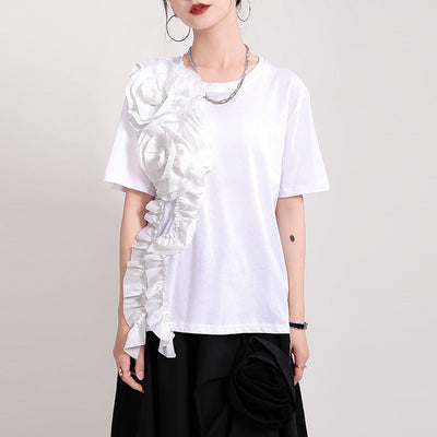 Blusa Corta con Flores Tridimensionales para Mujer - Image 13