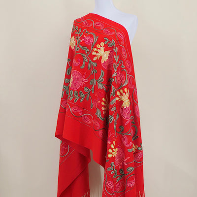 Chal de Cachemira con Bordado de Flor de Granada - Image 11