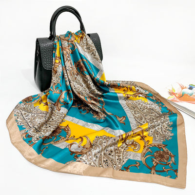 Pañuelo de Seda 90cm Primavera Otoño - Cuadrado Elegante - Image 42