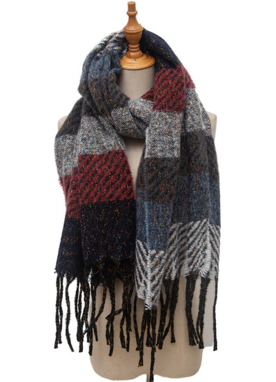 Bufanda Unisex a Rayas con Borlas - Cuello Cálido Europeo y Americano - Image 20