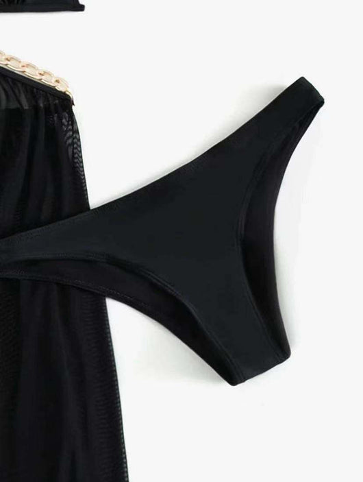Traje de Baño Enterizo Negro Ajustado Triángulo Talla Única - Image 5