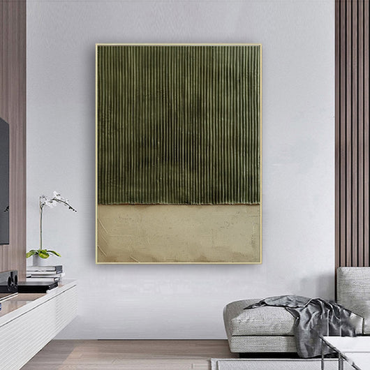 Cuadro Abstracto Moderno Grande Pintura Acrílica Texturizada Verde para Sala de Estar - Image 10
