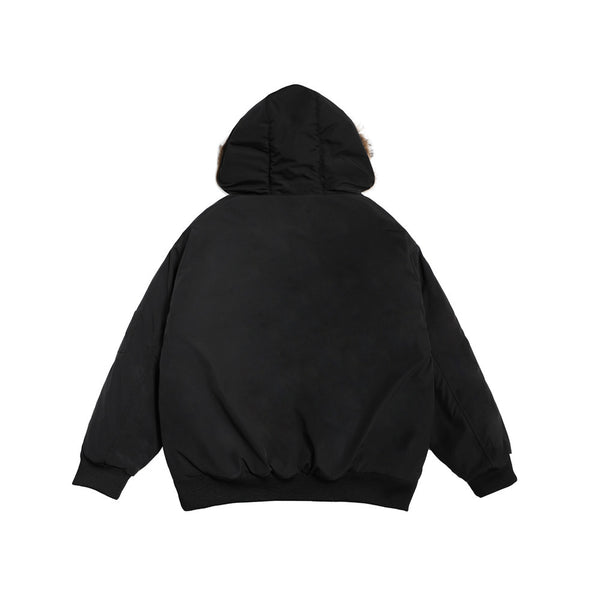 Abrigo de Invierno para Hombre con Cuello de Piel y Cierre de Metal