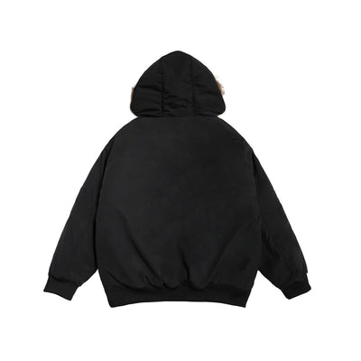 Abrigo de Invierno para Hombre con Cuello de Piel y Cierre de Metal - Image 2