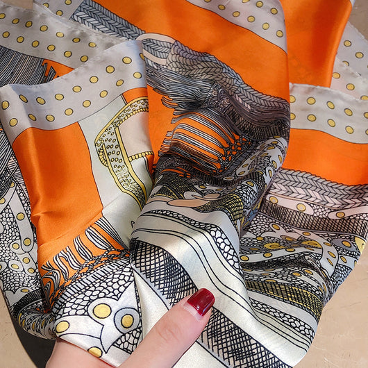 Pañuelos de Seda Estampados para Mujer - Hijab Versátil - Image 13